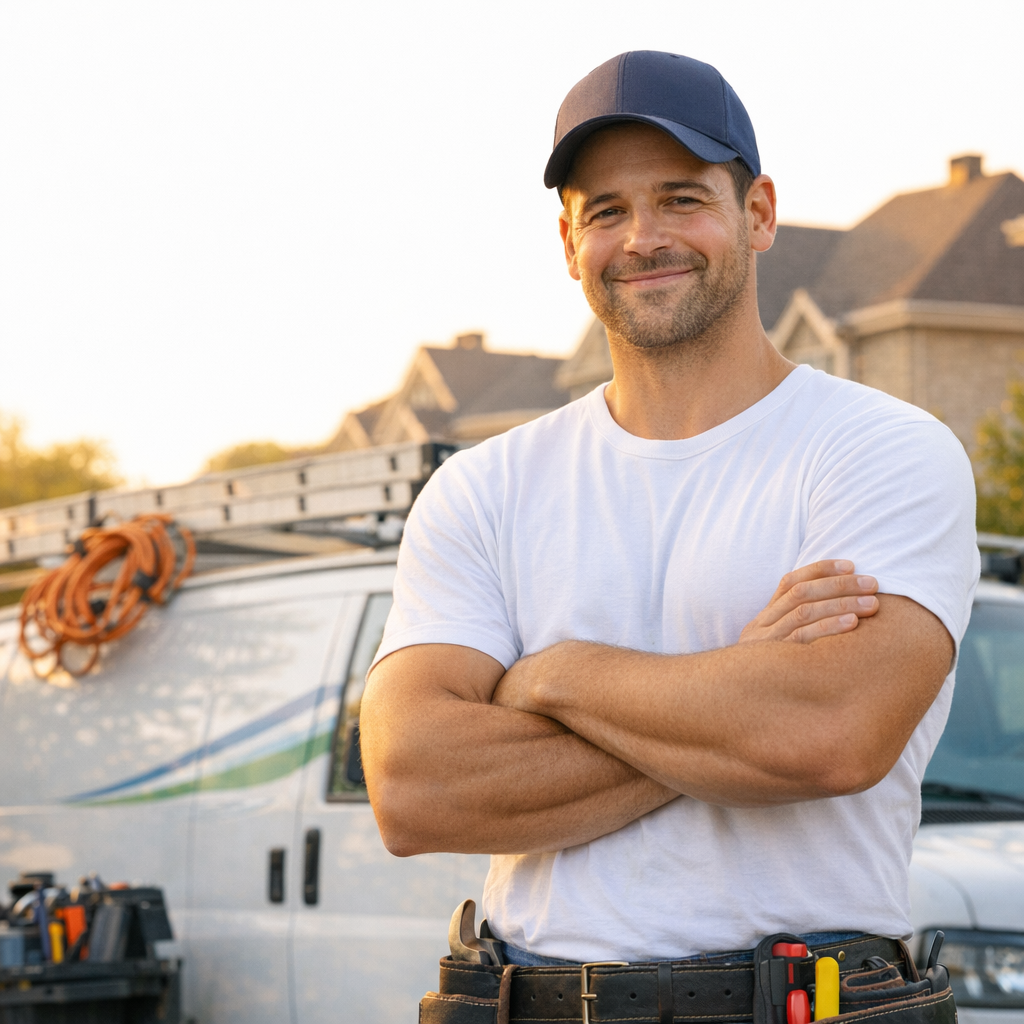 Entrepreneur satisfait qui utilise Automation Robitaille